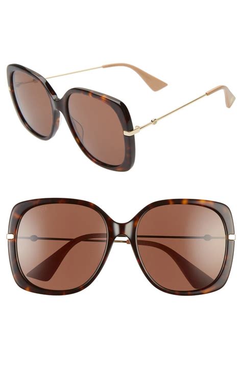 57mm gradient square sunglasses gucci|Gucci 57mm square sunglasses havana.